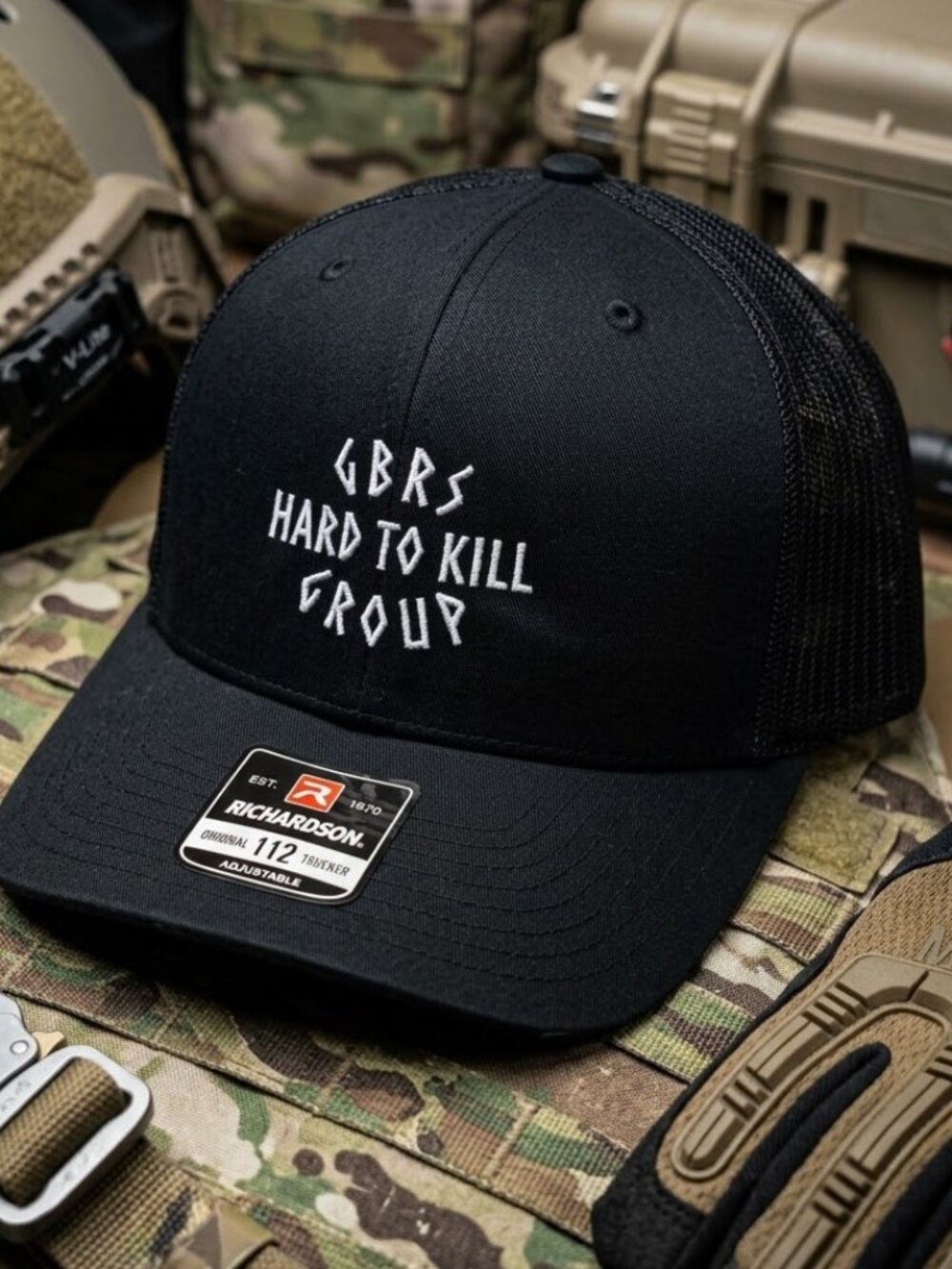 Tactical Hard To Kill Hat Operator Runic Patch Black Richardson 112 Cap USA New